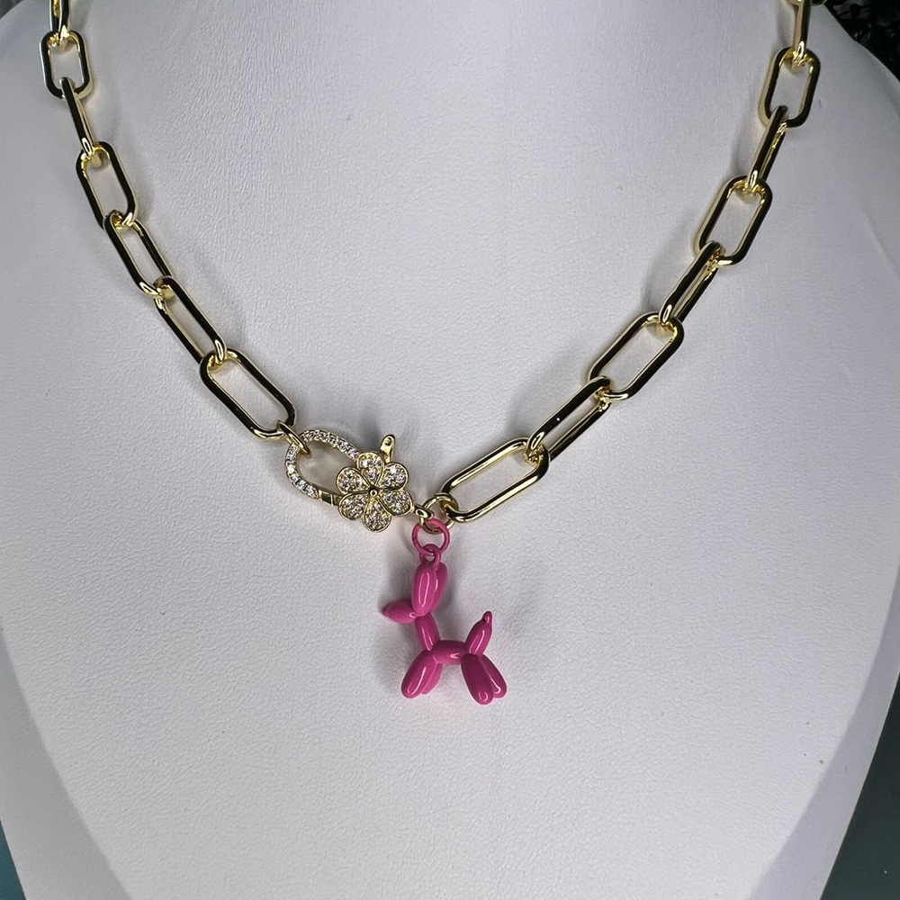 Set ballon dog bracelet necklace